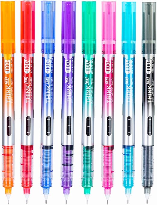 Deli  8-Piece Set of 0.5mm Erasable Gel Pens, Rollerball