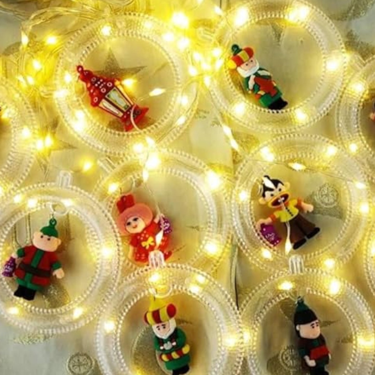 Ramadan Hanging Lights, 3mm of Rings Luminous Warm Light