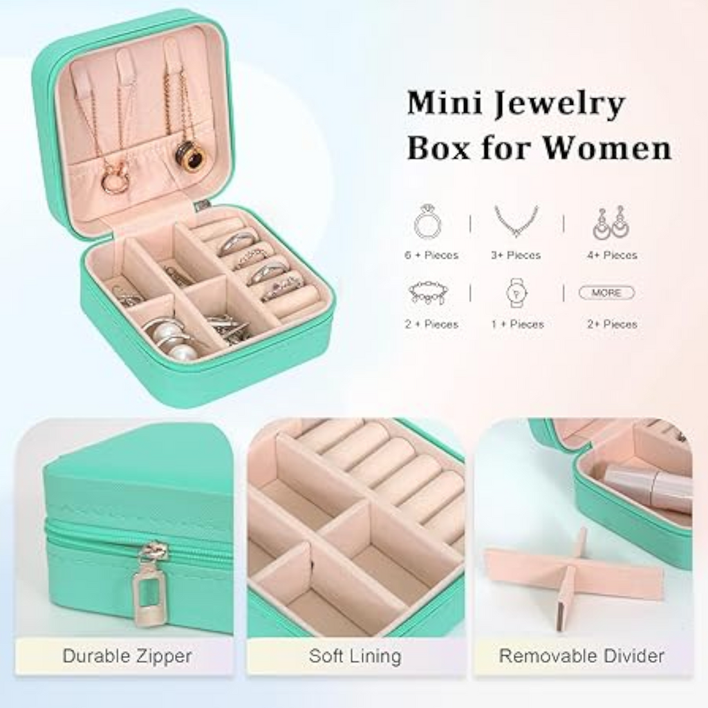 Small Travel Jewelry Organizer Box Case Earring Ring Holder for Traveling
