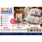 Acrylic Marker - Soft Tip, Water-Resistant Paint Pens 12 Colors