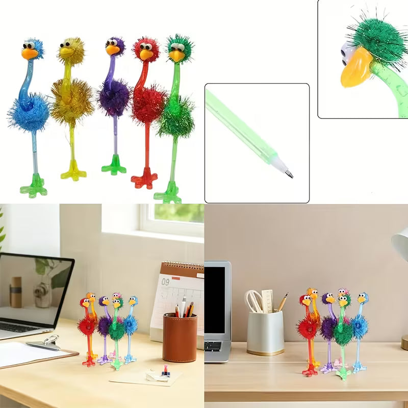 Vibrant Ostrich Themed Pens