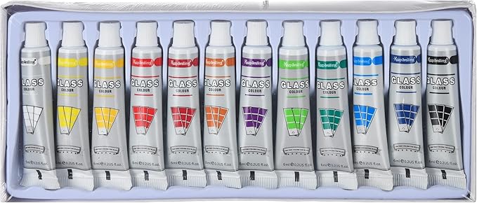 Glass tubes paint set, 12 colors, 6m