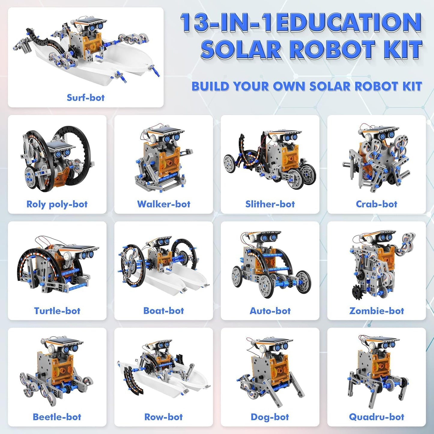 TOYS LAND STEM 13-in-1 Solar Robot, Educational Experiment DIY Robotic