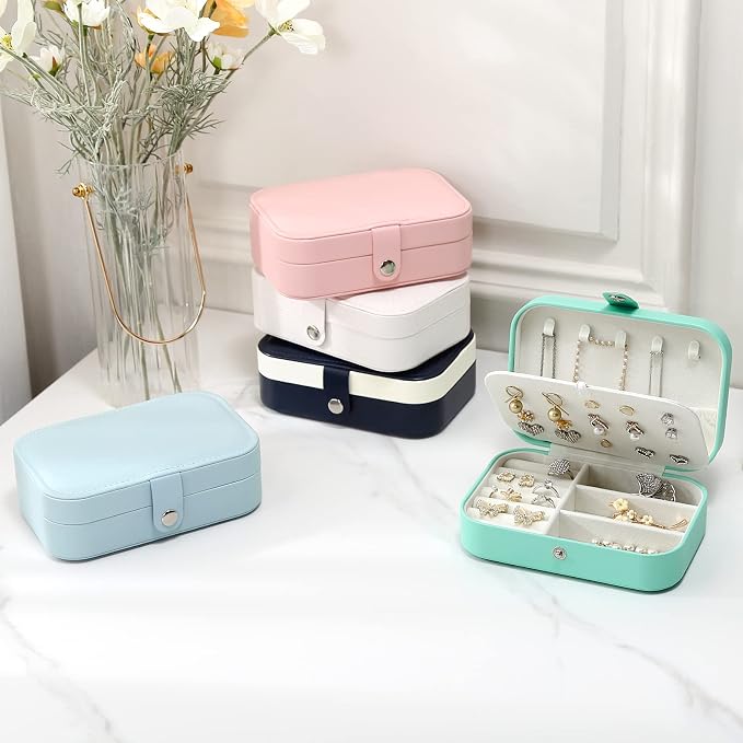 Small Double-Layer Travel Jewelry Box and Organizer