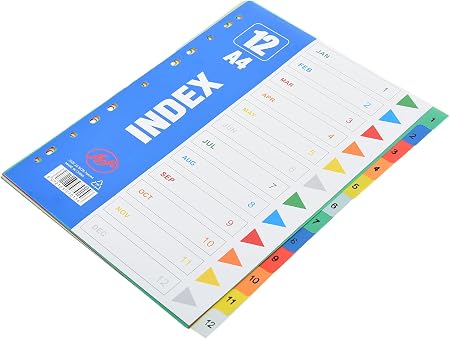 File Dividers 12 Tabs Numbered