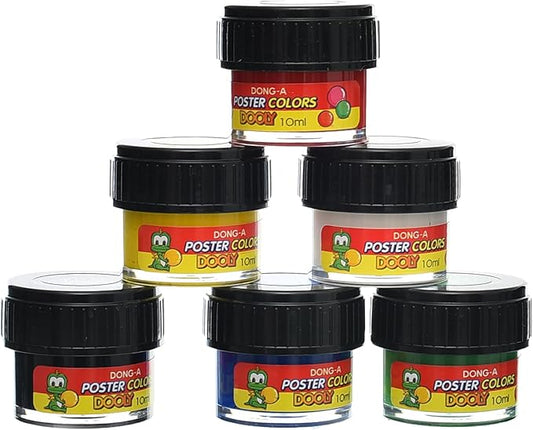 Dong-A Dooly Poster Colors, 10 ml - Set of 6