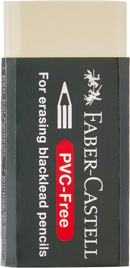 Faber Castell FC 188538 PVC-Free Eraser, Small 1 Piece - White