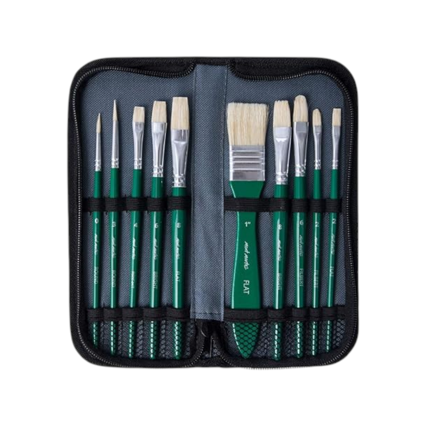 Mont Marte Set Of 10 Pieces Of Professional Oil Brush