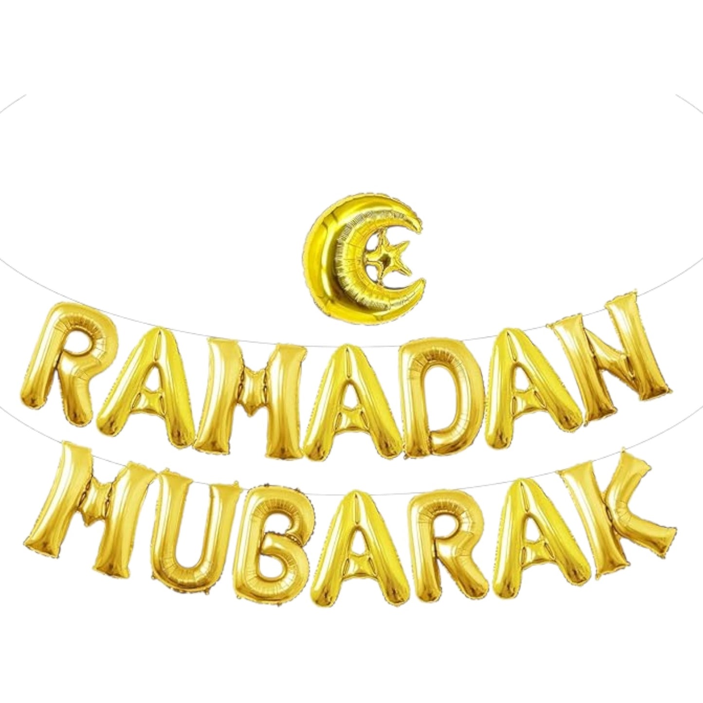 Ramadan Mubarak Balloons - 2pcs Set: Banner