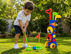 Kids Golf Toy with Wheels Stand, Educational Sports Toy