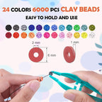 Clay Beads 7200 Pcs 2 Boxes Bracelet Making Kit - 24 Colors Polymer Clay Beads