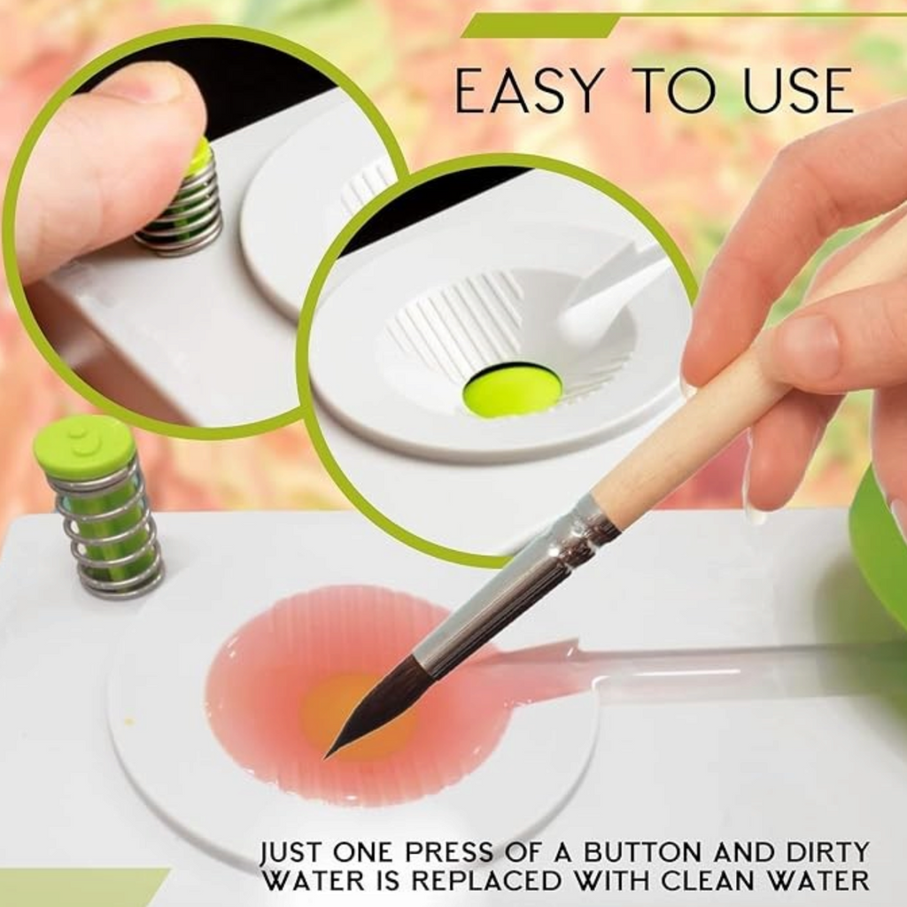 Elite Stationery House portable paint brush rinser with button-activated fresh water cycle for cleaning art brushes