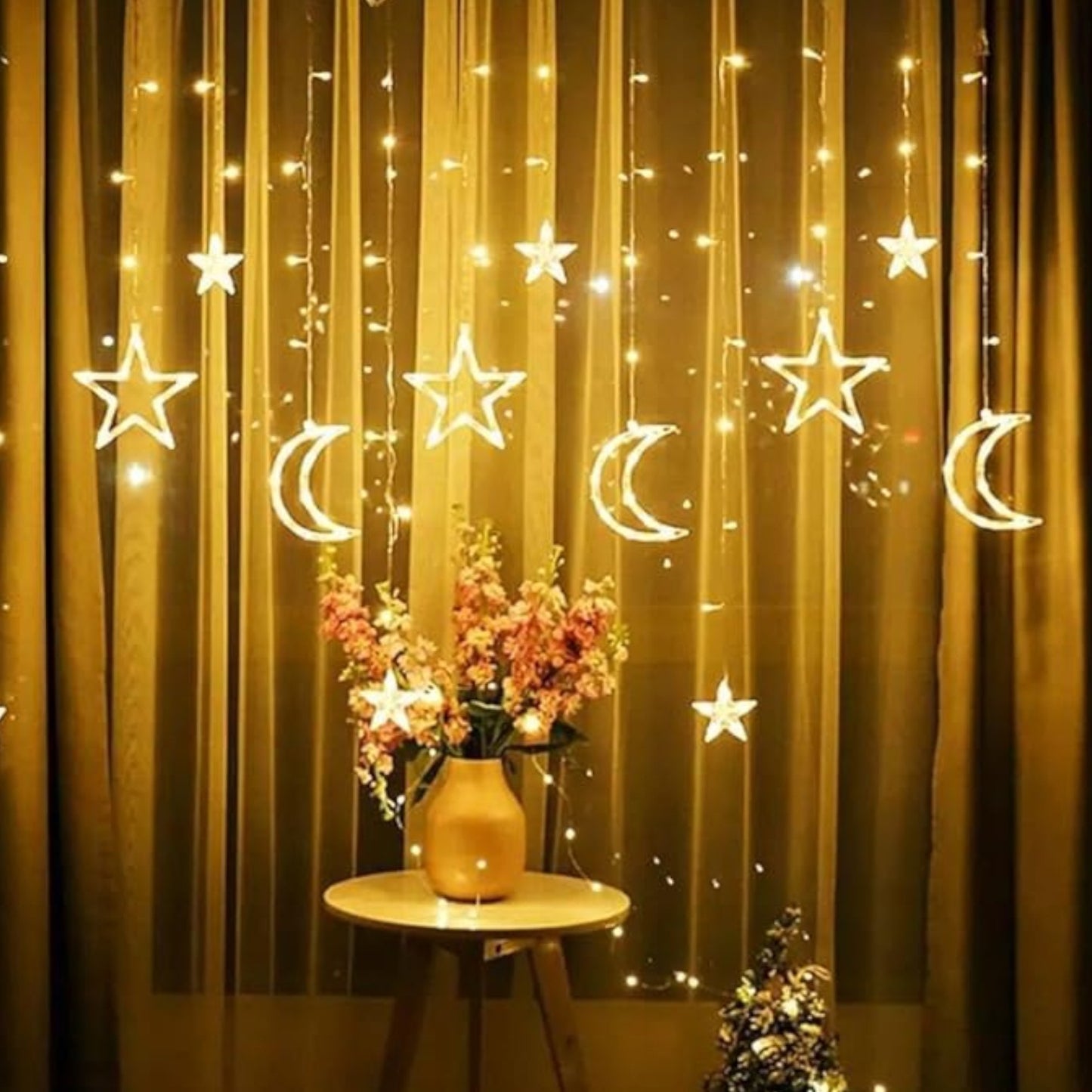 Ramadan Decoration Curtain Star Moon Curtain 3M * M LED Light Up