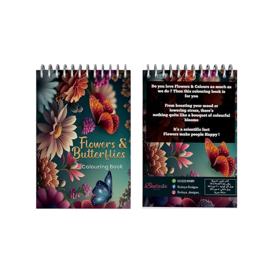 A5  Flowers & Butterflies Coloring Book - 50 Pages