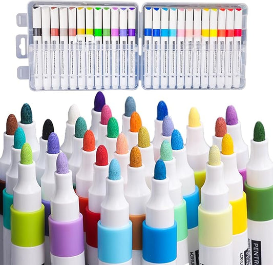 Acrylic Pens for Stones Waterproof, 24 Colours