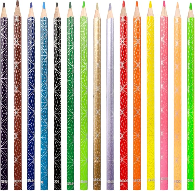 Wooden pencils, 15 pieces, Style Kores Model 93315