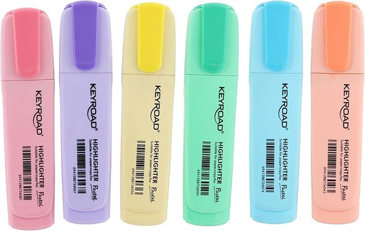 Set of 6 fluorescent pens Pastel Keyroad Model KR972174