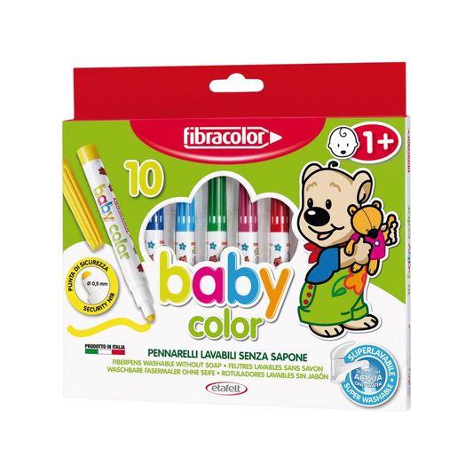 Fibracolor Bipunta Double Ended Fibre Colouring Pens Super Washable - Pack of 10