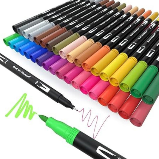 Dual Brush Pen Set, 36 Colours Brush Pens with Two Tips