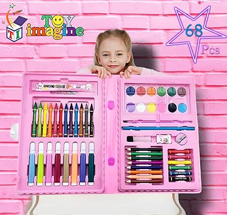 Toy Imagine 68 Pcs Color Set/Kit for Kids Drawing & Painting Set