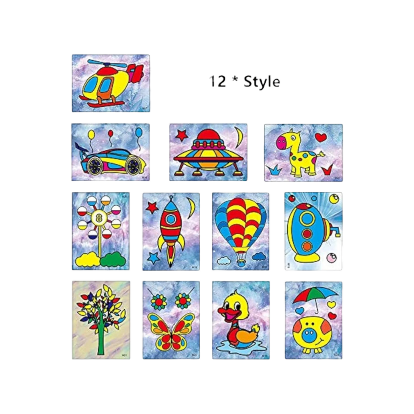 Sand Painting Kit for Kids 12 Pieces DIY Sand Bubble Painting