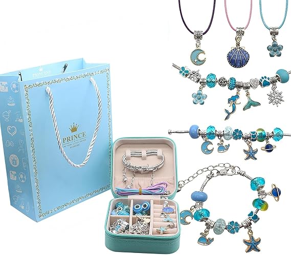 Charm Bracelets 35 pcs Making Kit for Girl, Jewelry Making kit with Jewelry Box