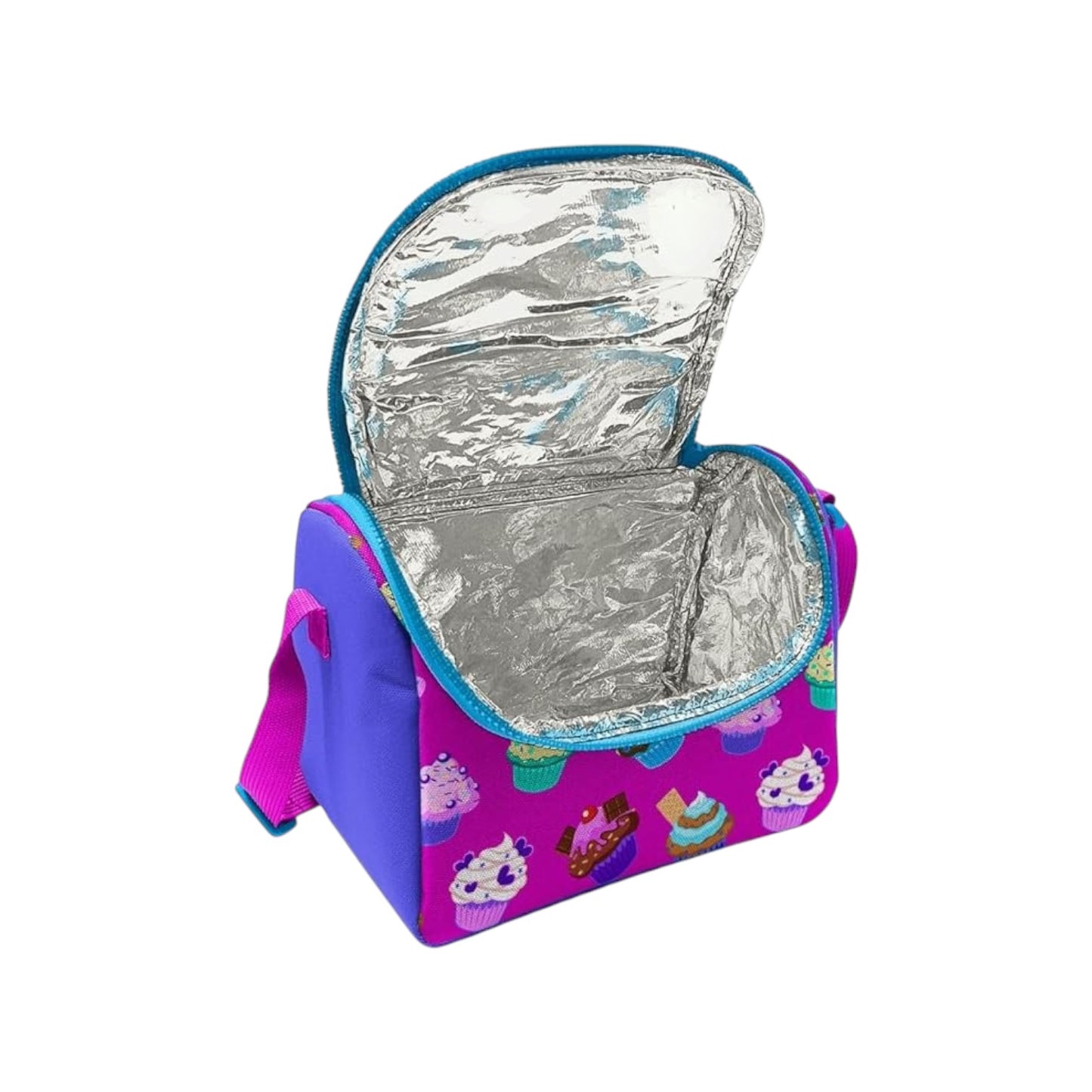 Coral High Kids Thermal Lunch Bag - Lavender Pink Cupcake Patterned