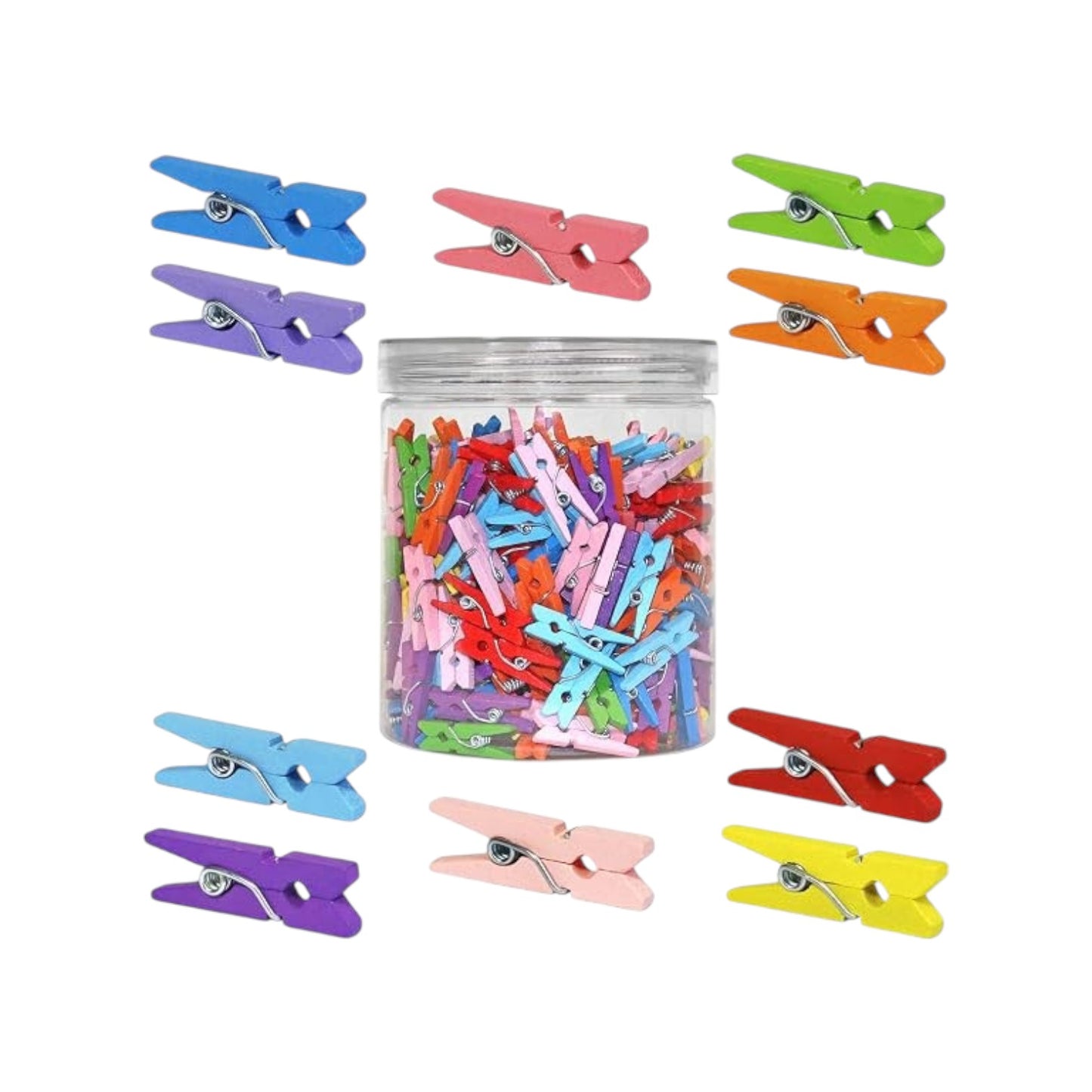 Pack of 50  Mini Natural Wooden Clothespins