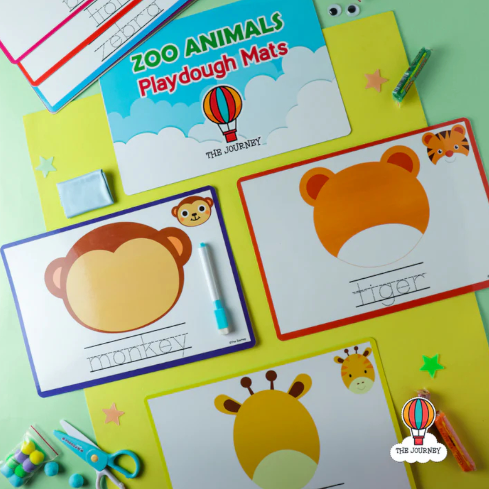 Zoo Animals Playdough Mats