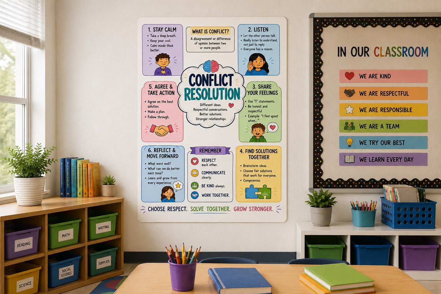 Conflict Resolution Classroom Poster