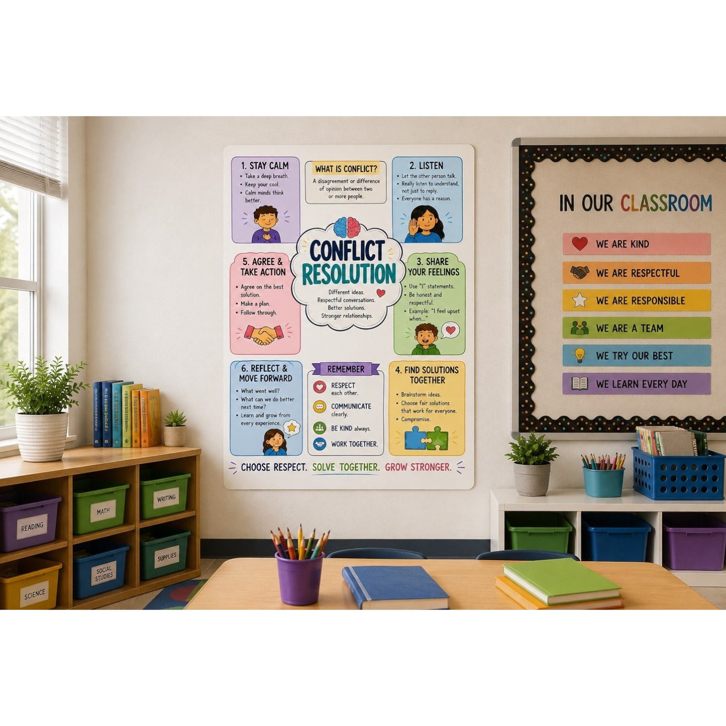 Conflict Resolution Classroom Poster