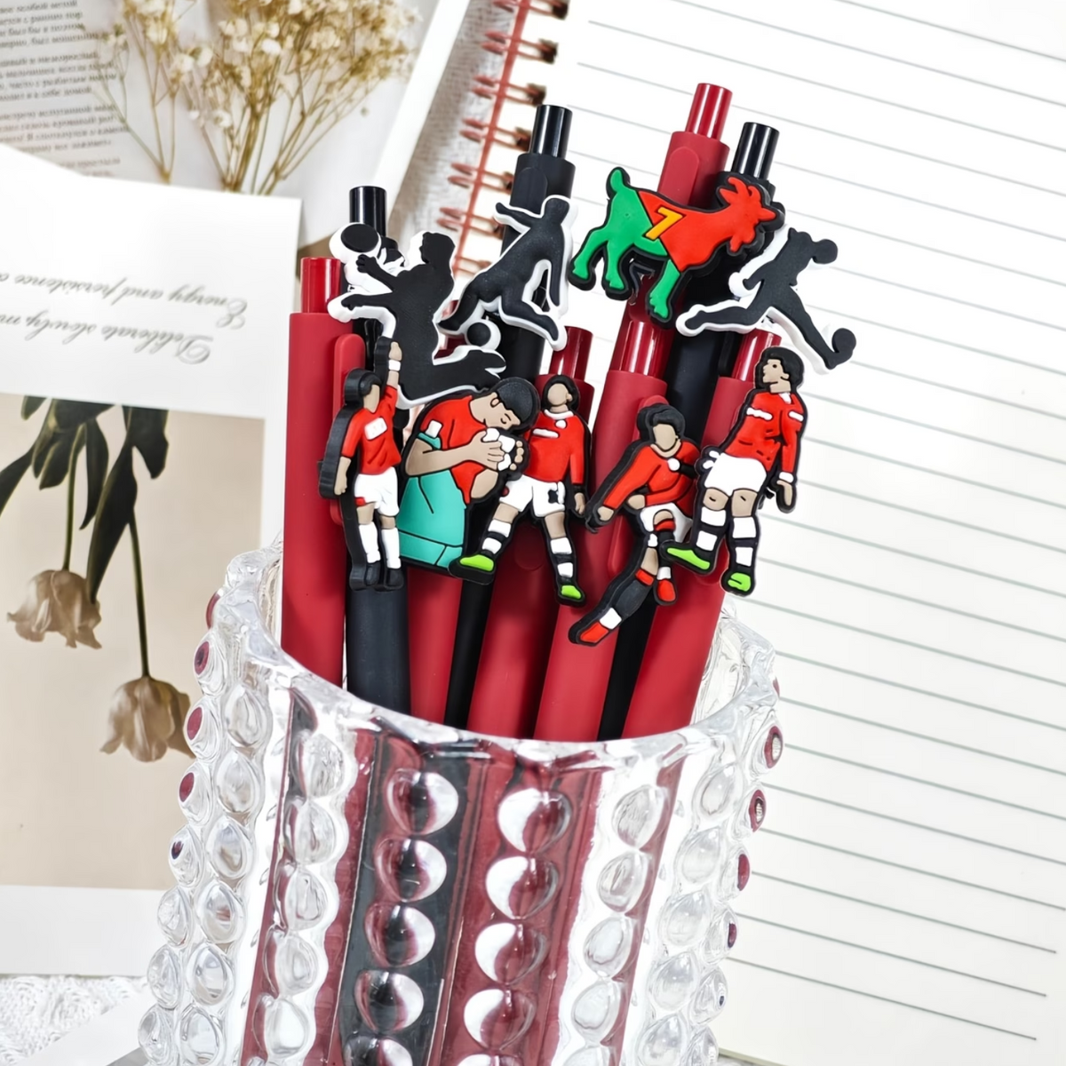 Football Sports Series Retractable Ballpoint Pens with Black Ink