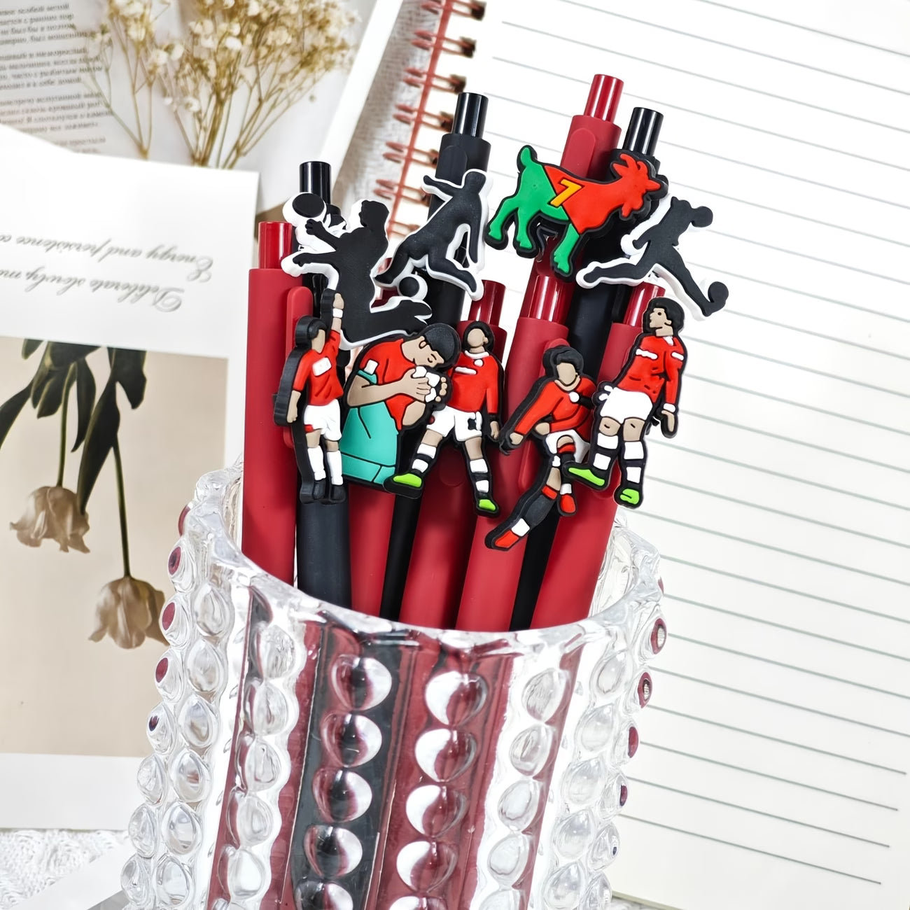 Football Sports Series Retractable Ballpoint Pens with Black Ink