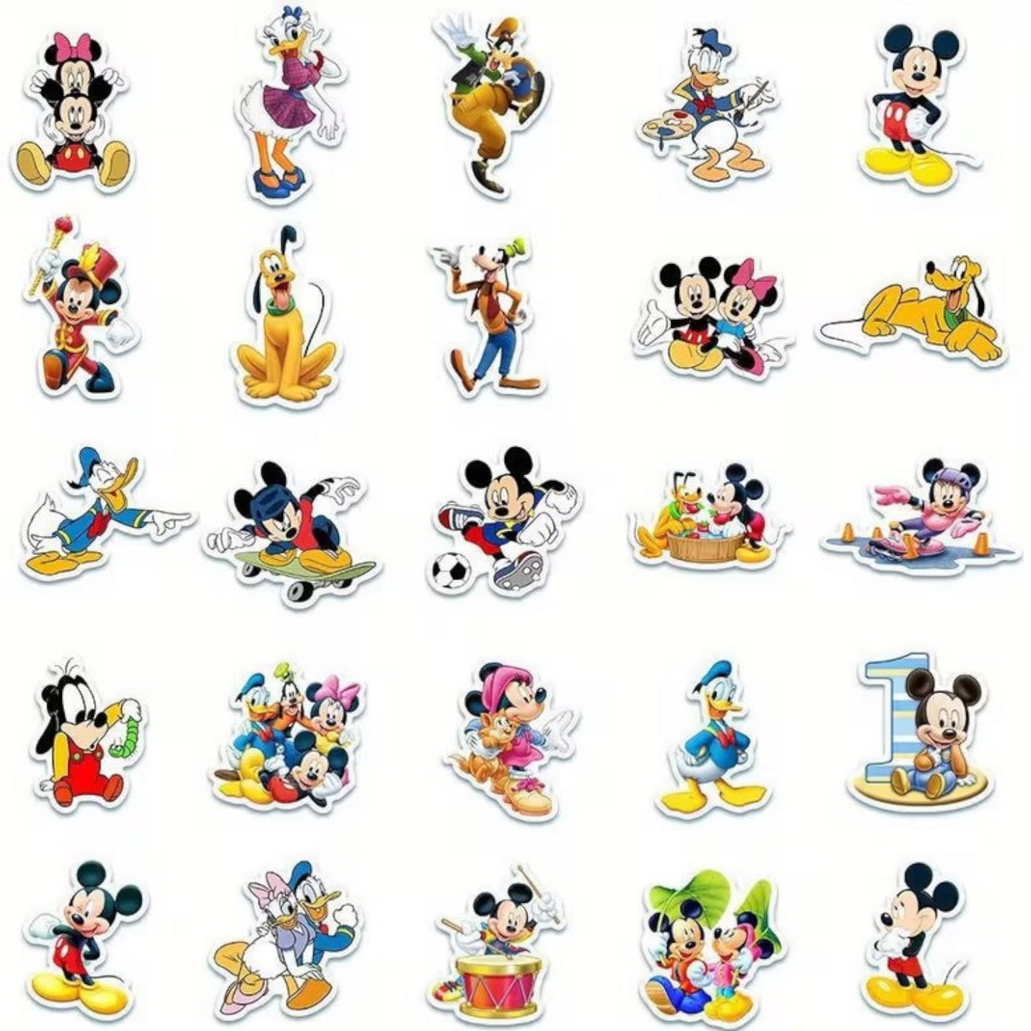 25 Vinyl Stickers -  Official Disney Mickey Mouse Series