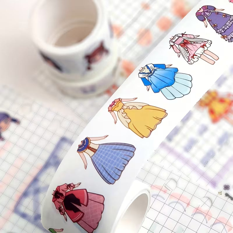 1 Box of 3 Rolls, Cute Stickers, Dress-Up Stickers