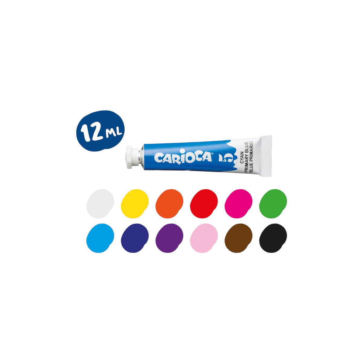 Carioca tempera gouache 12 ml - ko116, set of 12 pieces, multi color