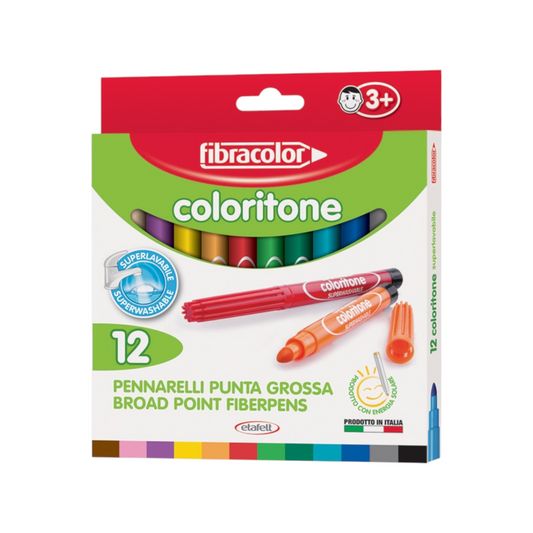 ETAFELT Fibracolor Coloritone Broad point fiber pen Pack of 12 Colors Super washable