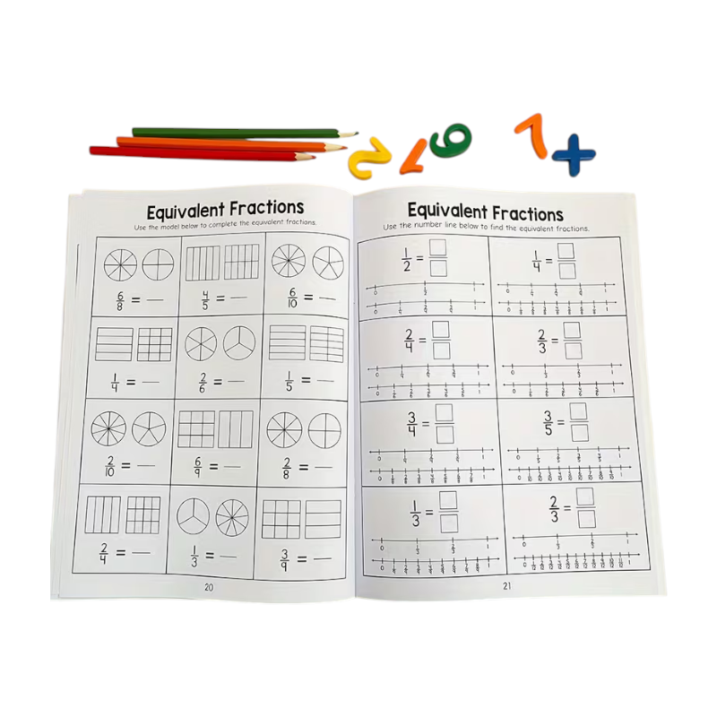 Math Fractions Workbook Level 1