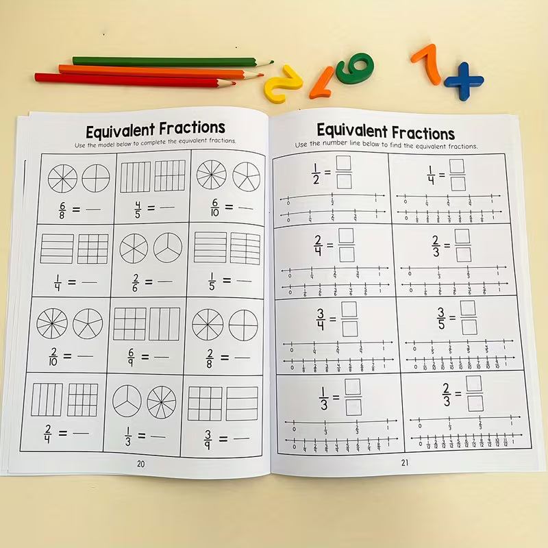 Math Fractions Workbook Level 1