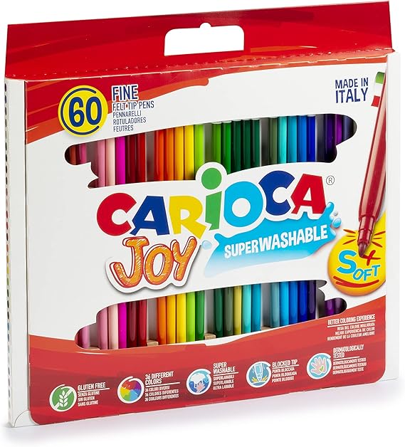 Carioca Super Washable Fine Nib Color Markers - Set of 12