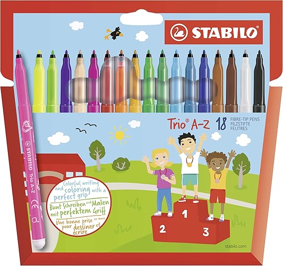 STABILO Trio A-Z Set Of Fibre Tip Colors +  Free Neon Colors