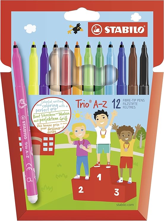 STABILO Trio A-Z Set Of Fibre Tip Colors +  Free Neon Colors