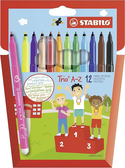 STABILO Trio A-Z Set Of Fibre Tip Colors +  Free Neon Colors