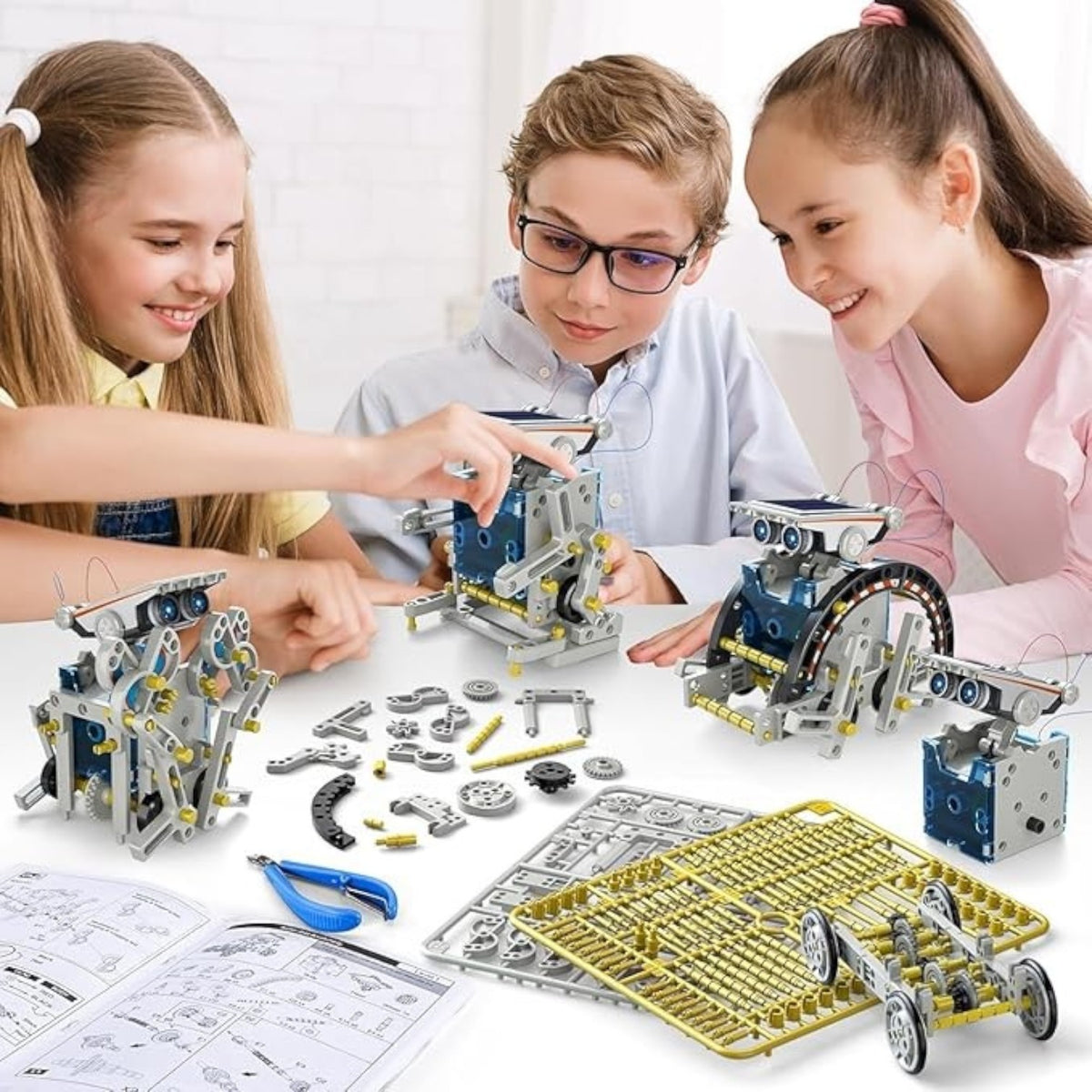 STEM 13-in-1 Solar Robot Building Science Kit Blue