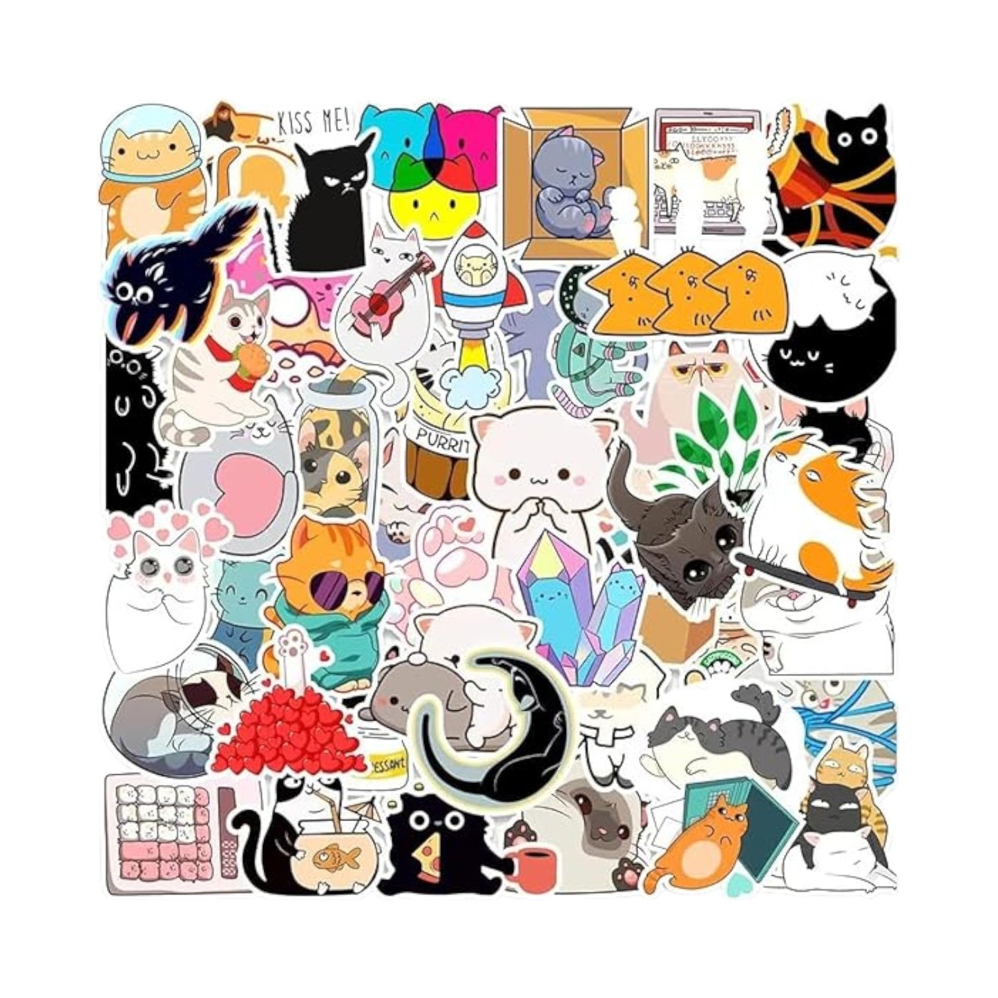 Cute Cat Stickers Pack Of 50
