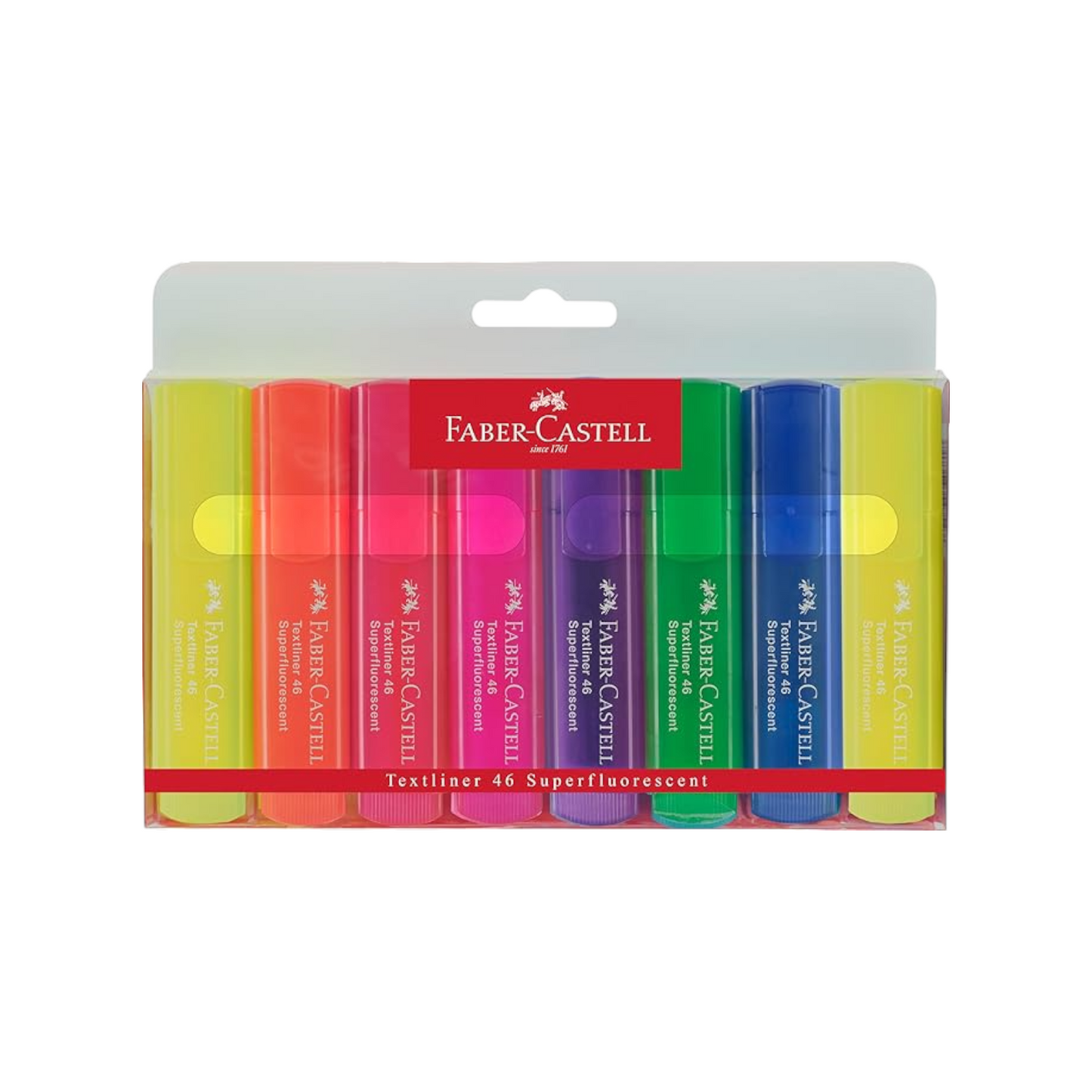 Faber-Castell Fluorescent Highlighter Set– 8 Chisel Tip