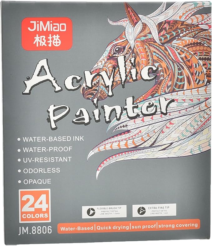 High Qualty Acrylic Paint Pack of 24 Pens WaterProof