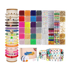 Elite Stationery House 7200 piece polymer clay bead kit with 24 colors, alphabet beads, charms, and bracelet tools.