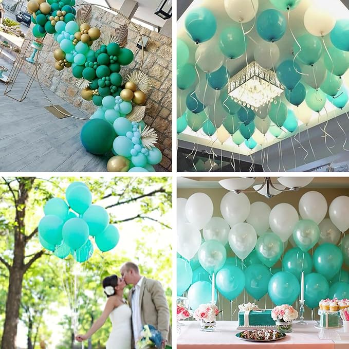 PartyWoo Teal Balloons, 50 pcs 12 inch