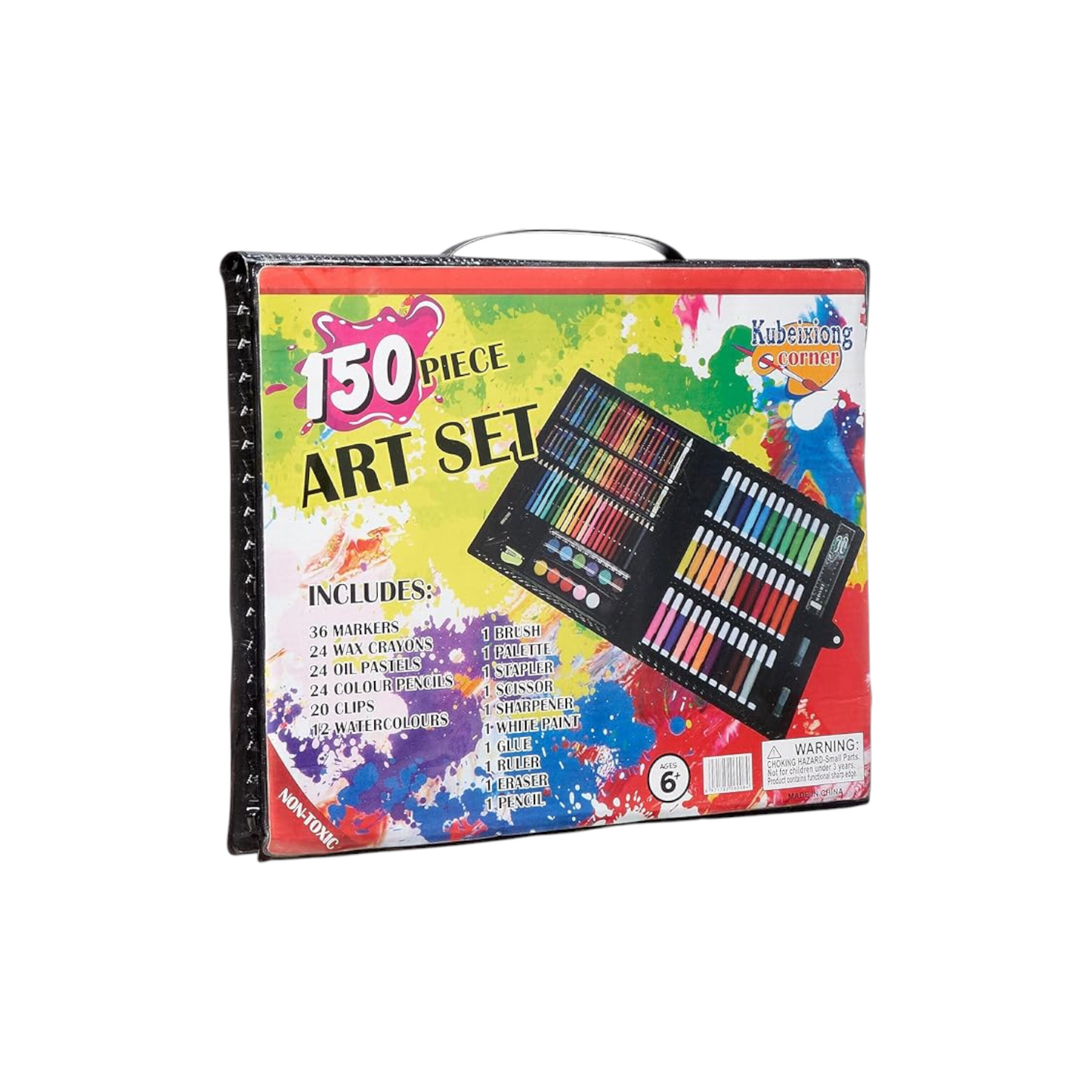150-Piece Art Set, Complete Drawing Kit with Markers, Crayons, Pastels, Watercolours